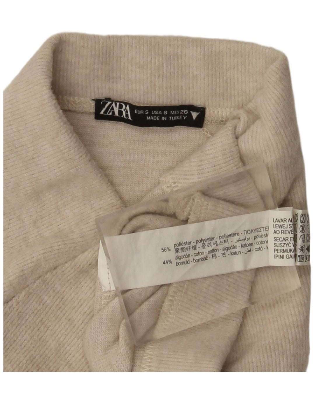 Zara Womens High Waist Midi Skirt Small W26 Beige Polyester