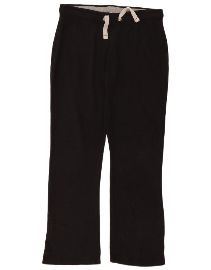 FAT FACE Womens Tracksuit Trousers UK 14 Large Black Cotton