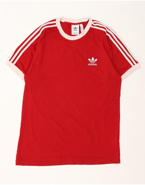 Adidas Mens T-Shirt Top Large Red Cotton