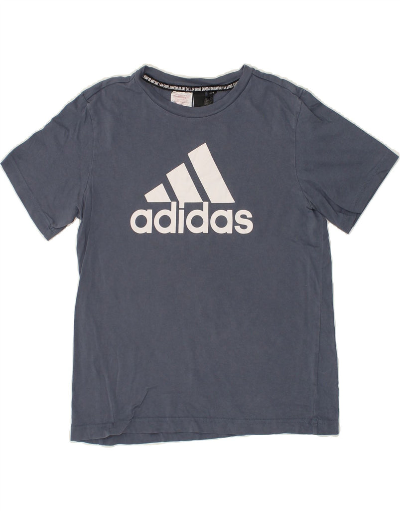 ADIDAS Boys Graphic T-Shirt Top 11-12 Years Grey Cotton | Vintage Adidas | Thrift | Second-Hand Adidas | Used Clothing | Messina Hembry 