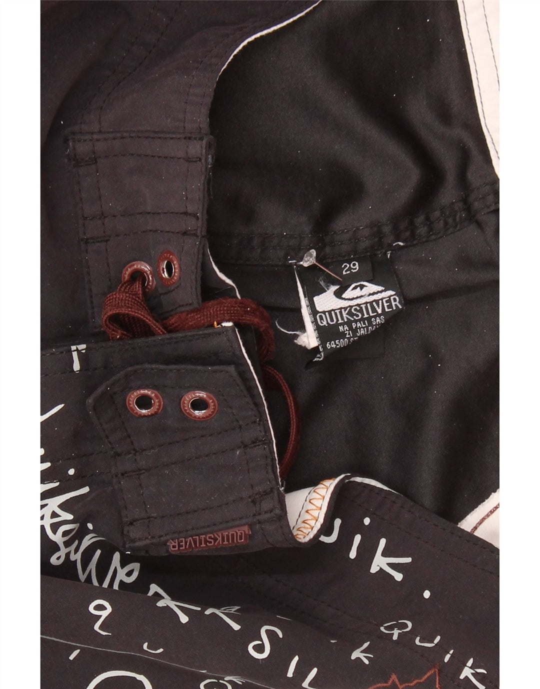 QUIKSILVER Mens Graphic Swimming Shorts Small Black Polyester