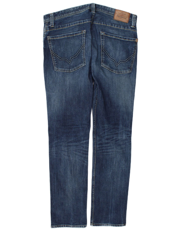 PEPE Jeans Mens Slim Jeans W34 L34 Blue Cotton