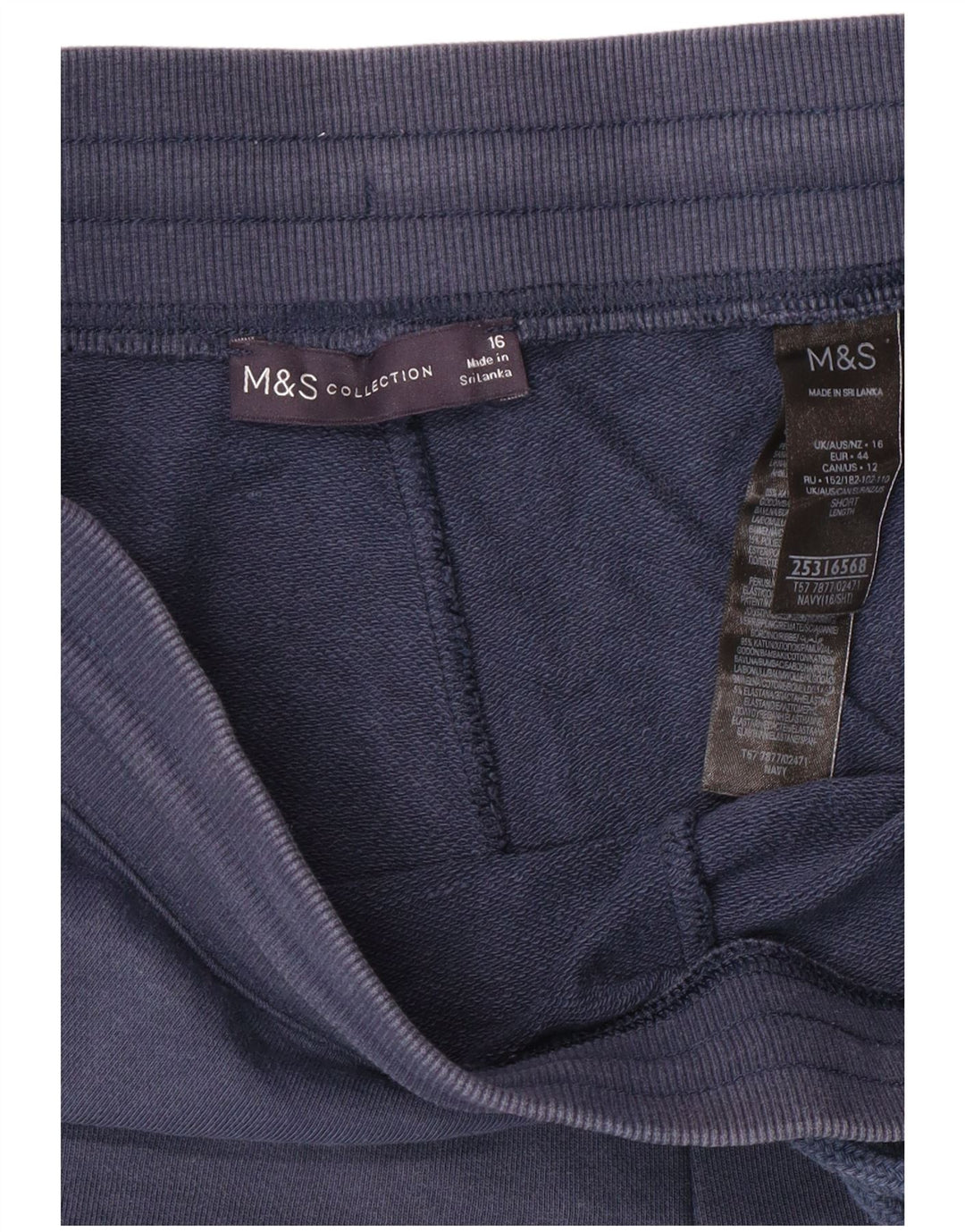 Marks & Spencer Womens Tracksuit Trousers Joggers UK 16 Large Navy Blue