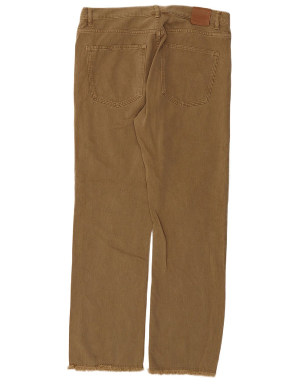 Massimo Dutti Mens High Waist Casual Trousers EU 42 Large W32 L29 Brown