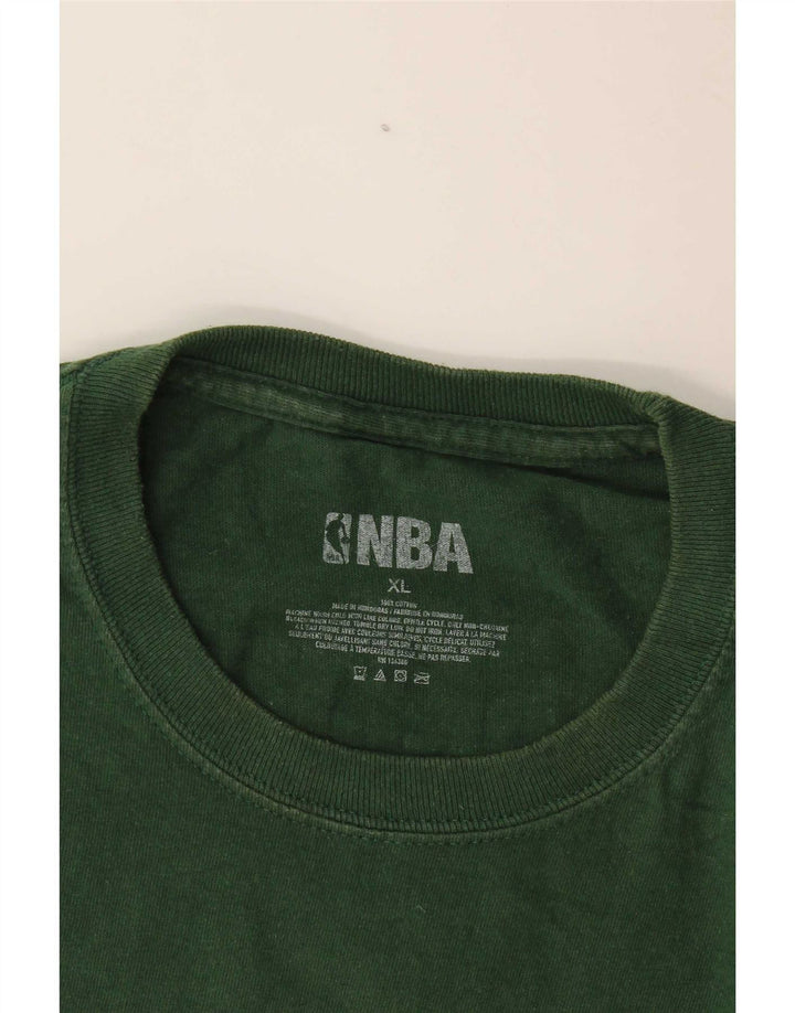 NBA Mens Graphic T-Shirt Top XL Green Cotton