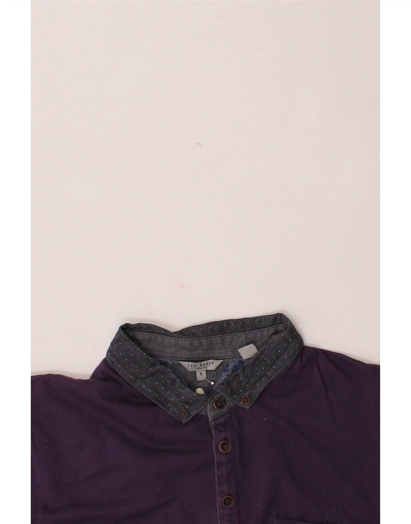 TED BAKER Mens Polo Shirt Size 5 XL Purple Cotton Vintage Ted Baker and Second-Hand Ted Baker from Messina Hembry 