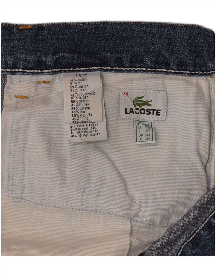 Lacoste Mens Denim Shorts Size 44 Large W34  Blue Cotton