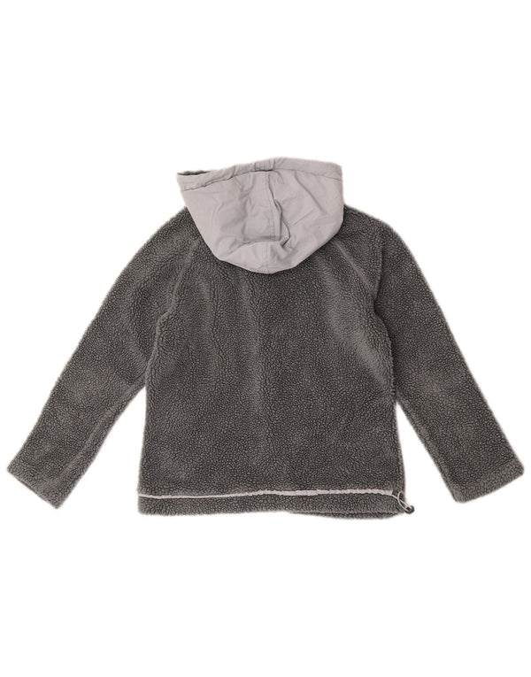 Think Pink Womens Hooded Fleece Jacket UK 10 Small Grey Acrylic