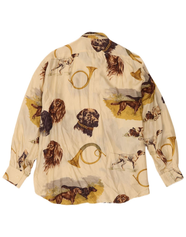 Scapa Womens Oversized Shirt Blouse EU 38 Medium Off White Animal Print