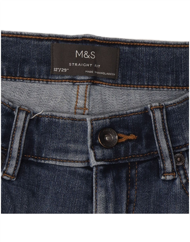 Marks & Spencer Mens Straight Jeans W32 L29 Blue Cotton