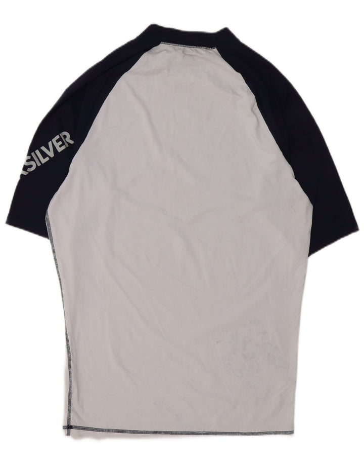 Quiksilver Mens Graphic T-Shirt Top 2XL White Colourblock Polyamide