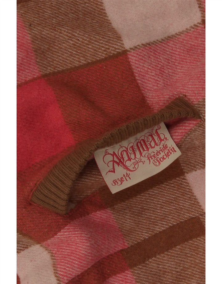 Animal Womens Reversible Gilet UK 14 Medium  Pink Check