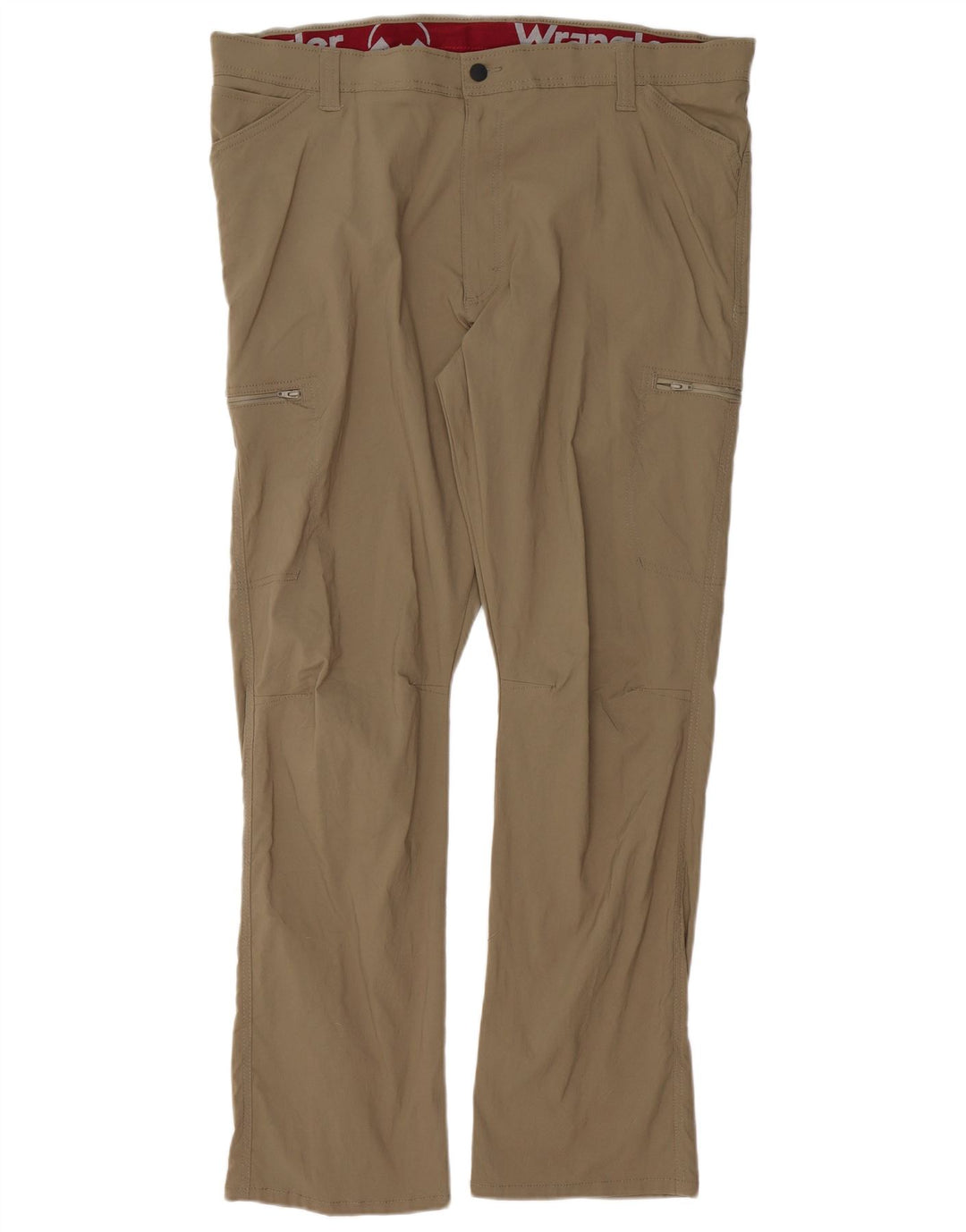 WRANGLER Mens Straight Cargo Trousers W40 L32 Khaki Nylon
