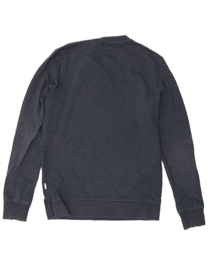 Jack & Jones Mens Graphic Sweatshirt Jumper Small Navy Blue Cotton