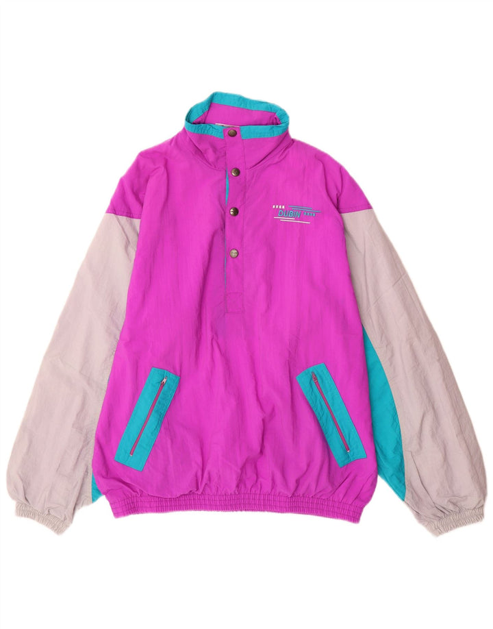 Dubin Mens Pullover Tracksuit Top Jacket Large Purple Colourblock Polyamide