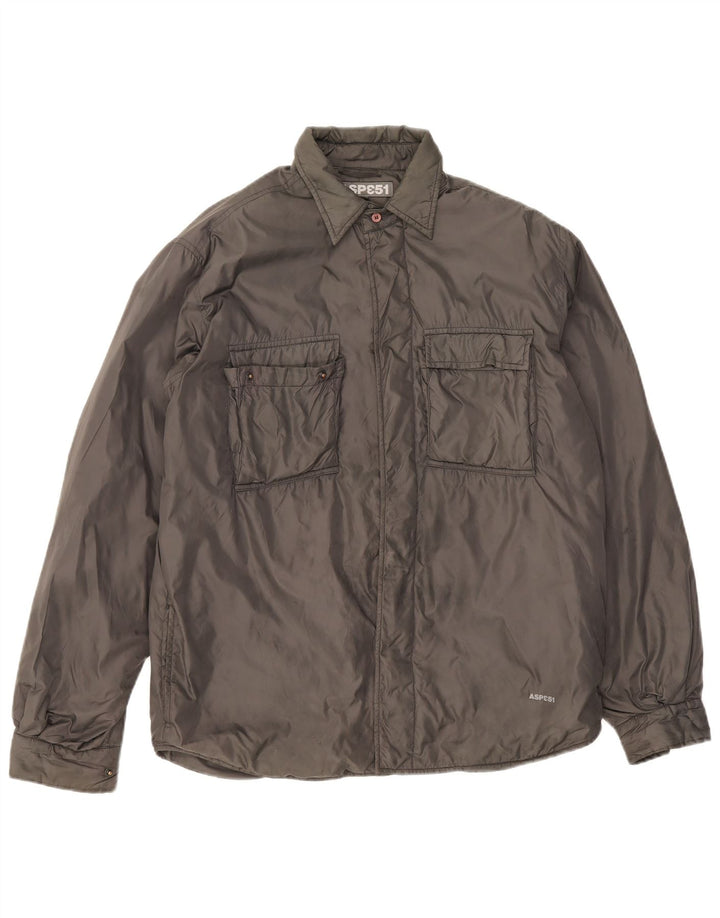 Aspesi Mens Utility Jacket UK 40 Large Grey Polyamide