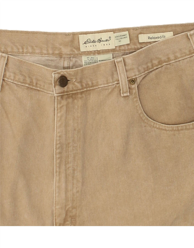 EDDIE BAUER Mens Tall Relaxed Fit Denim Shorts W42 2XL Brown Cotton | Vintage Eddie Bauer | Thrift | Second-Hand Eddie Bauer | Used Clothing | Messina Hembry 