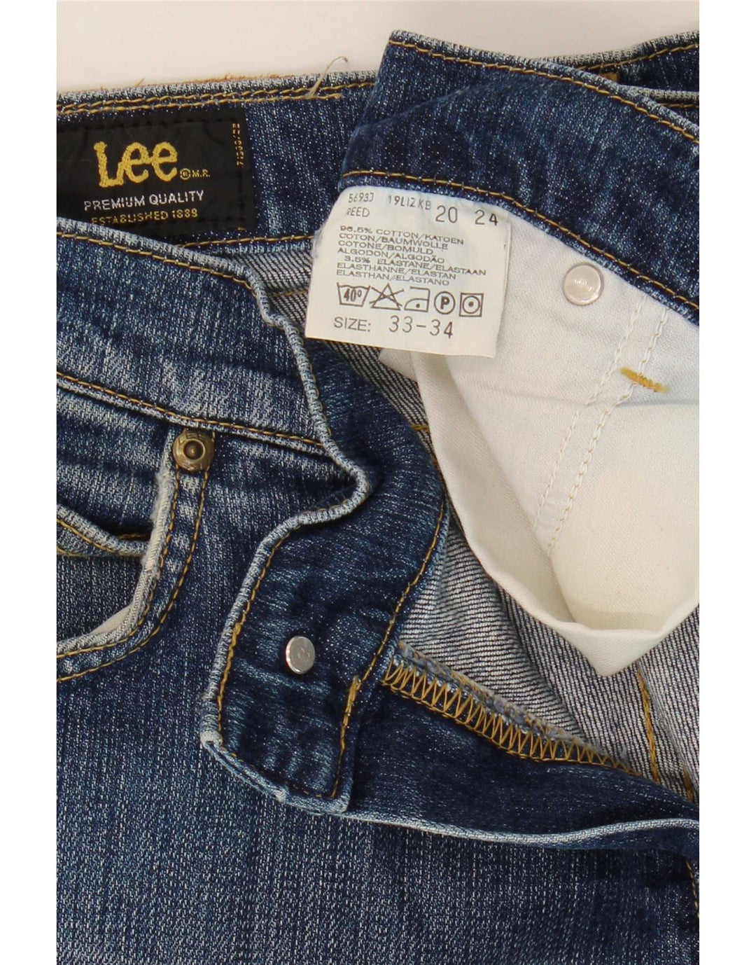 Lee Womens REED Bootcut Jeans W33 L34 Blue Cotton