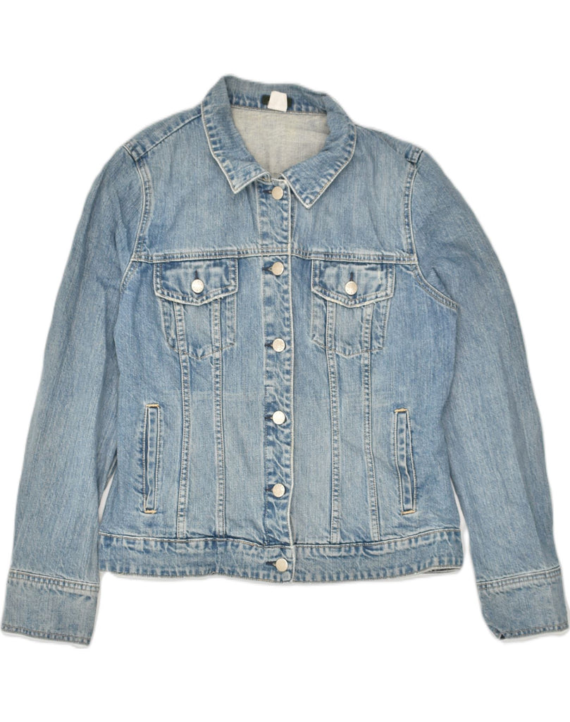 J. CREW Womens Denim Jacket UK 14 Large Blue Cotton | Vintage J. Crew | Thrift | Second-Hand J. Crew | Used Clothing | Messina Hembry 