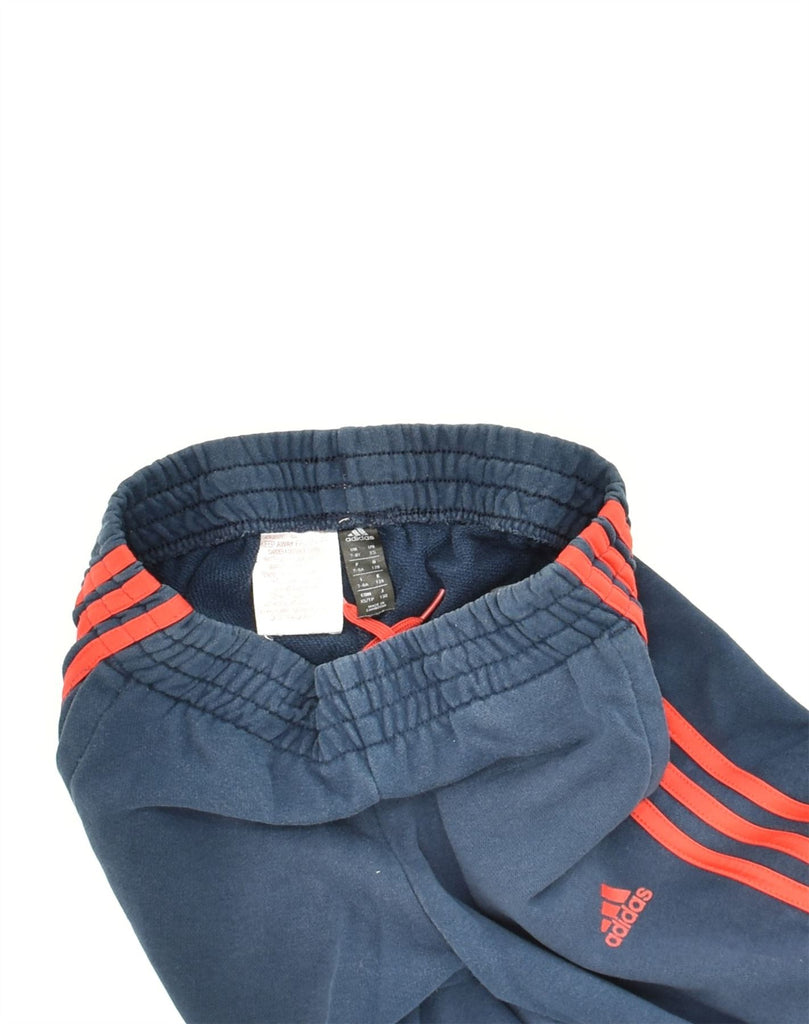 ADIDAS Boys Tracksuit Trousers 7-8 Years Blue Cotton | Vintage Adidas | Thrift | Second-Hand Adidas | Used Clothing | Messina Hembry 