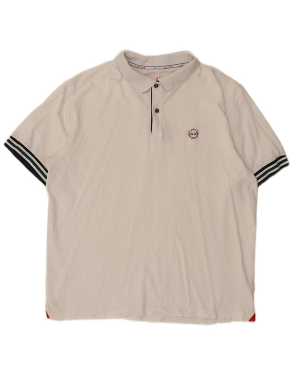 Sun68 Mens Polo Shirt 3XL White Cotton