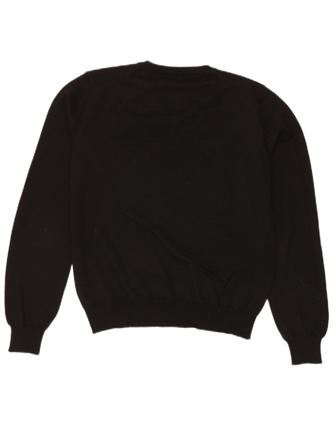 Calvin Klein Mens V-Neck Jumper Sweater Large Black Virgin Wool