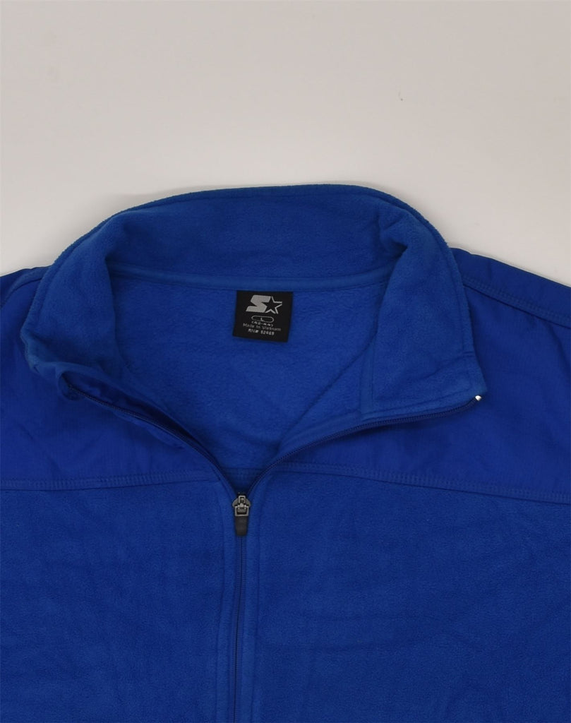 STARTER Mens Fleece Jacket UK 42/44 Large Blue Polyester | Vintage Starter | Thrift | Second-Hand Starter | Used Clothing | Messina Hembry 