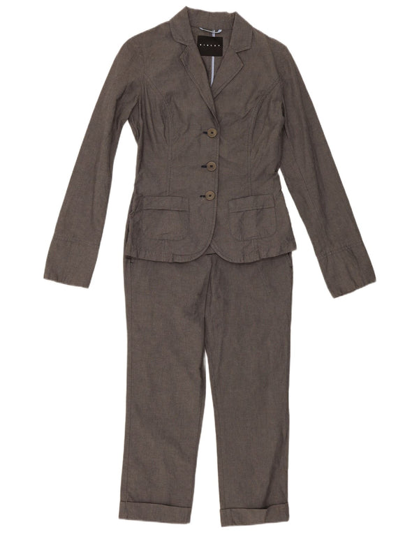 Sisley Womens 3 Button 2 Piece Suit IT 40 Small W28 L23 Grey Cotton