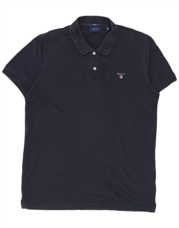 GANT Mens Regular Fit Polo Shirt Large Navy Blue Cotton
