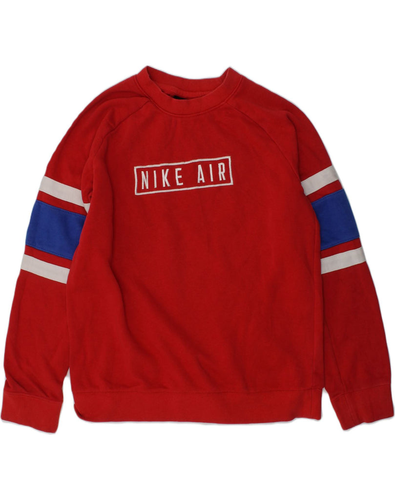 NIKE Boys Graphic Sweatshirt Jumper 11-12 Years Medium Red Cotton | Vintage Nike | Thrift | Second-Hand Nike | Used Clothing | Messina Hembry 