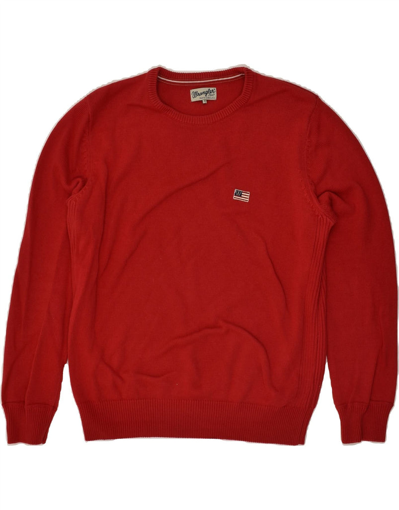 WRANGLER Mens Crew Neck Jumper Sweater Large Red Cotton | Vintage Wrangler | Thrift | Second-Hand Wrangler | Used Clothing | Messina Hembry 