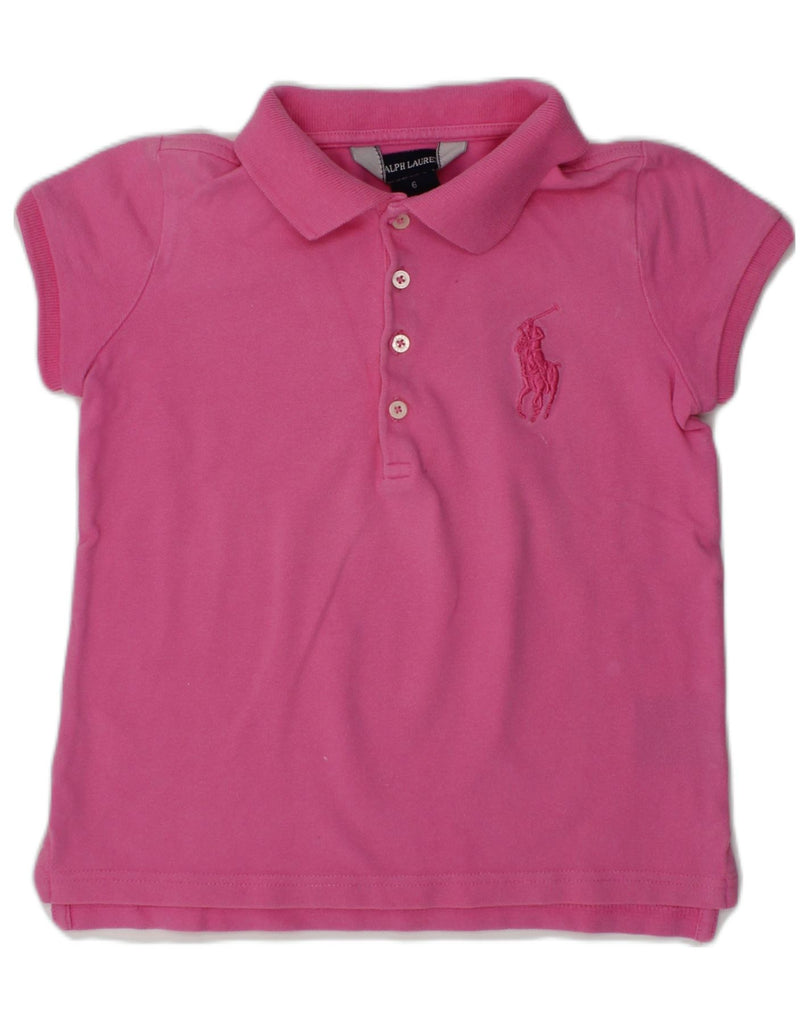 RALPH LAUREN Girls Polo Shirt 5-6 Years Pink Cotton | Vintage Ralph Lauren | Thrift | Second-Hand Ralph Lauren | Used Clothing | Messina Hembry 