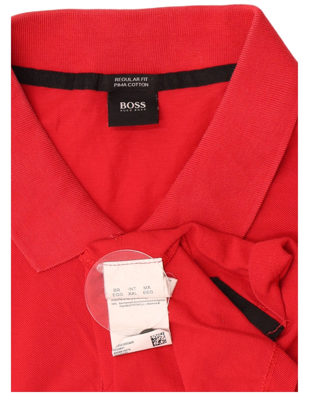 Hugo Boss Mens Regular Fit Polo Shirt 2XL Red Cotton