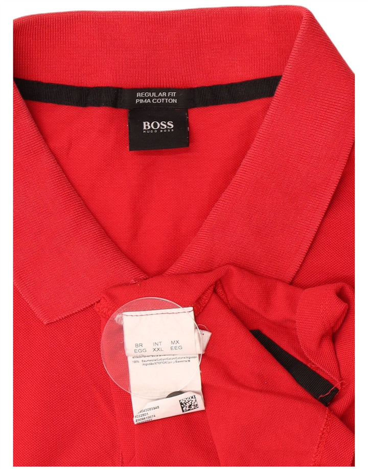 Hugo Boss Mens Regular Fit Polo Shirt 2XL Red Cotton