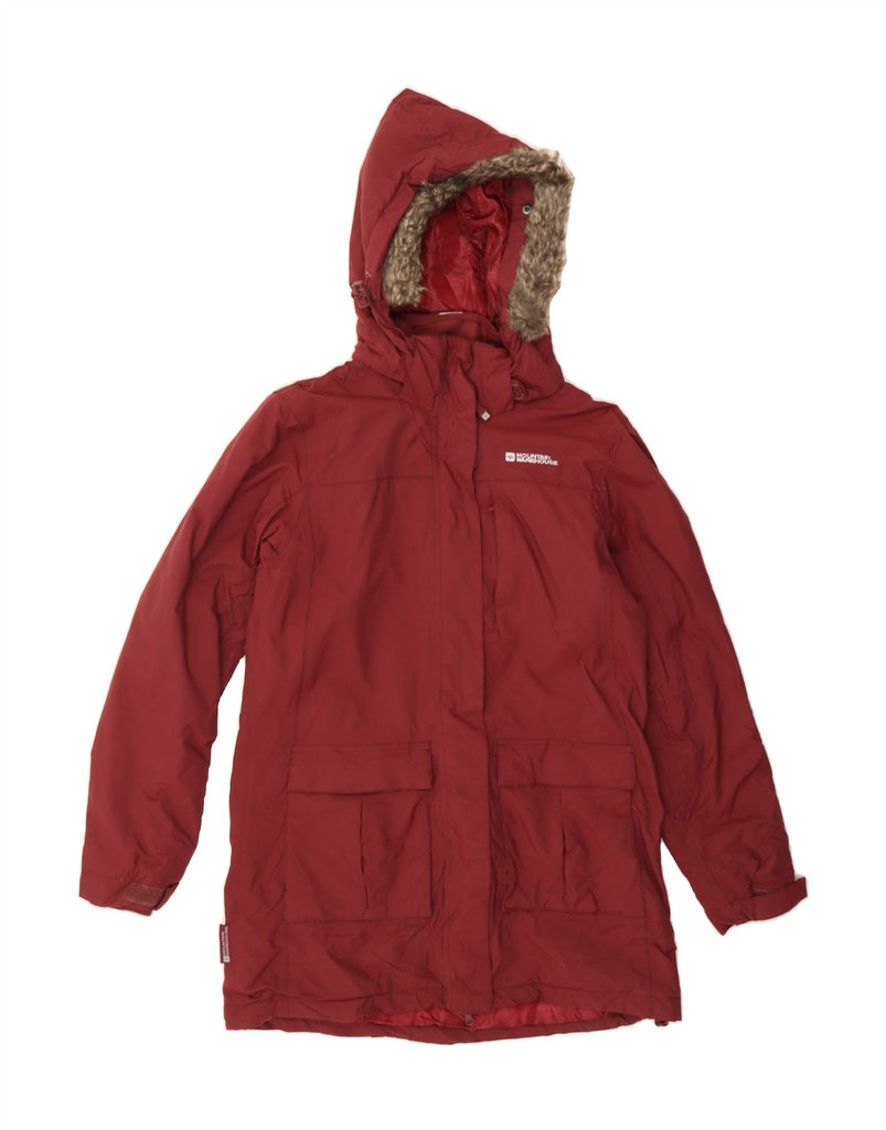 MOUNTAIN WAREHOUSE Womens Hooded Windbreaker Coat UK 10 Small Maroon Vintage Mountain Warehouse and Second-Hand Mountain Warehouse from Messina Hembry 