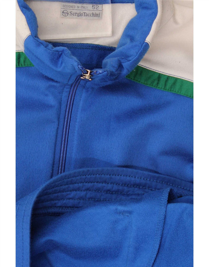 Sergio Tacchini Mens Tracksuit Top Jacket IT 52 Large Blue Colourblock