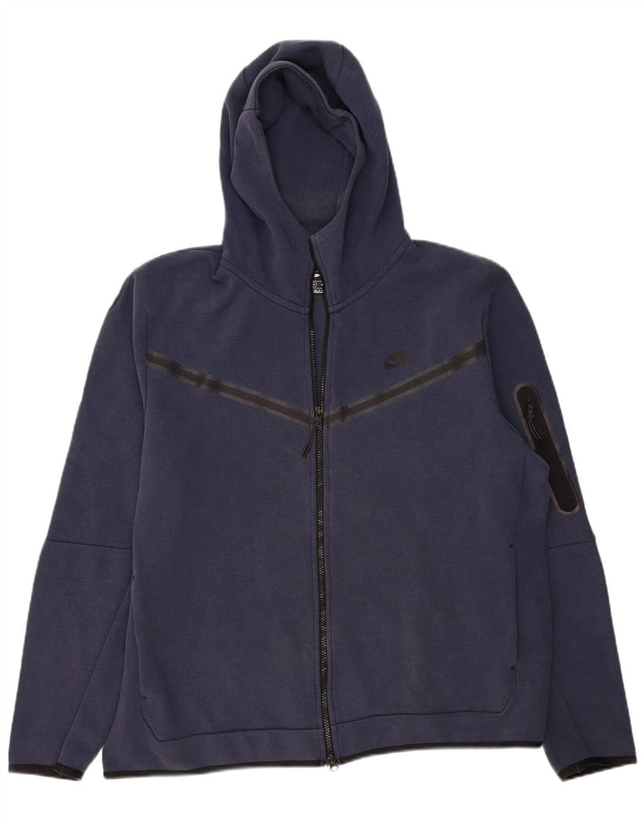 Nike Mens Zip Hoodie Sweater XL Navy Blue Cotton