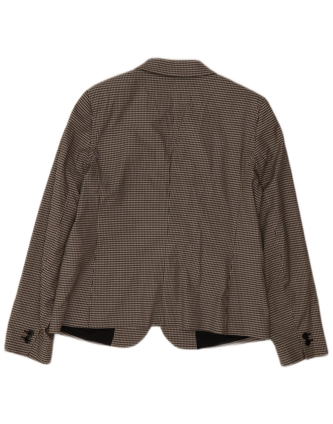 Massimo Dutti Womens 2 Button Blazer Jacket EU 44 XL Black Houndstooth