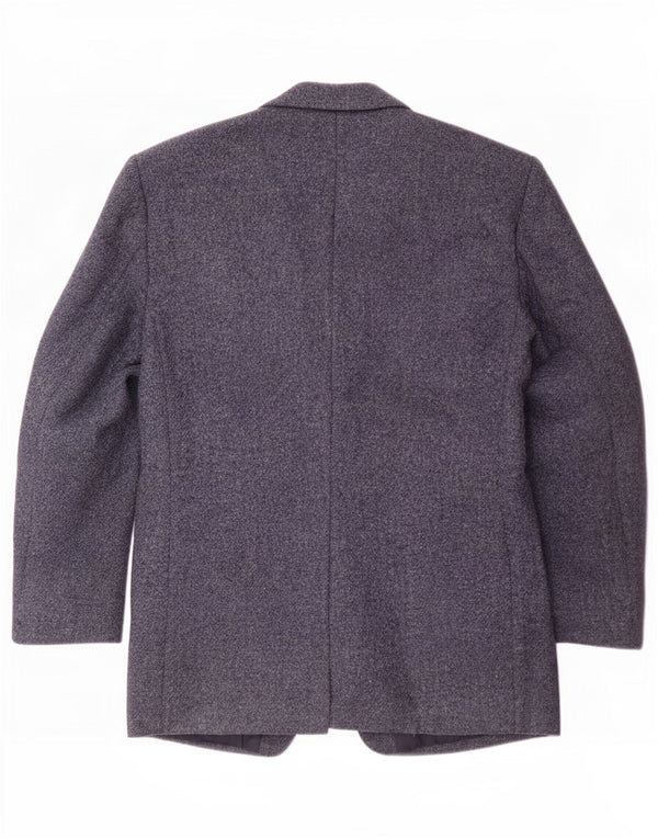 Harris Tweed Mens 3 Button Blazer Jacket UK 40 Large Navy Blue New Wool