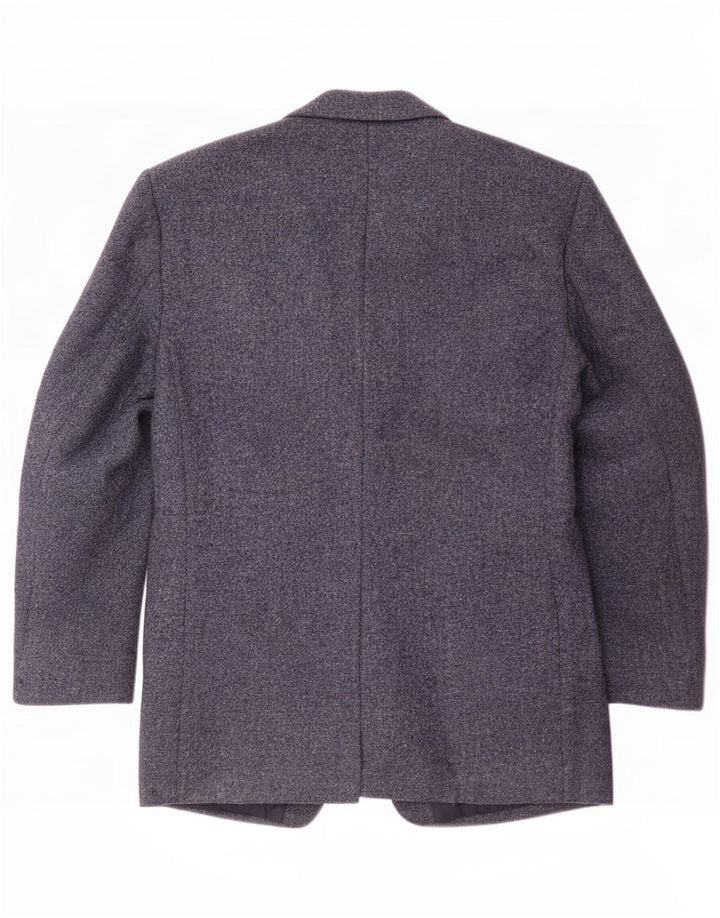 Harris Tweed Mens 3 Button Blazer Jacket UK 40 Large Navy Blue New Wool