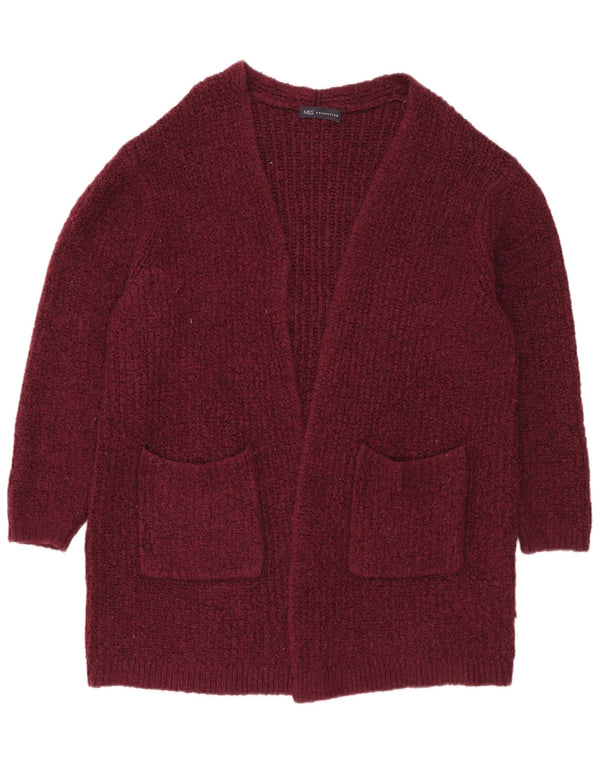 Marks & Spencer Womens Oversized Open Cardigan Sweater UK 16 Large Maroon