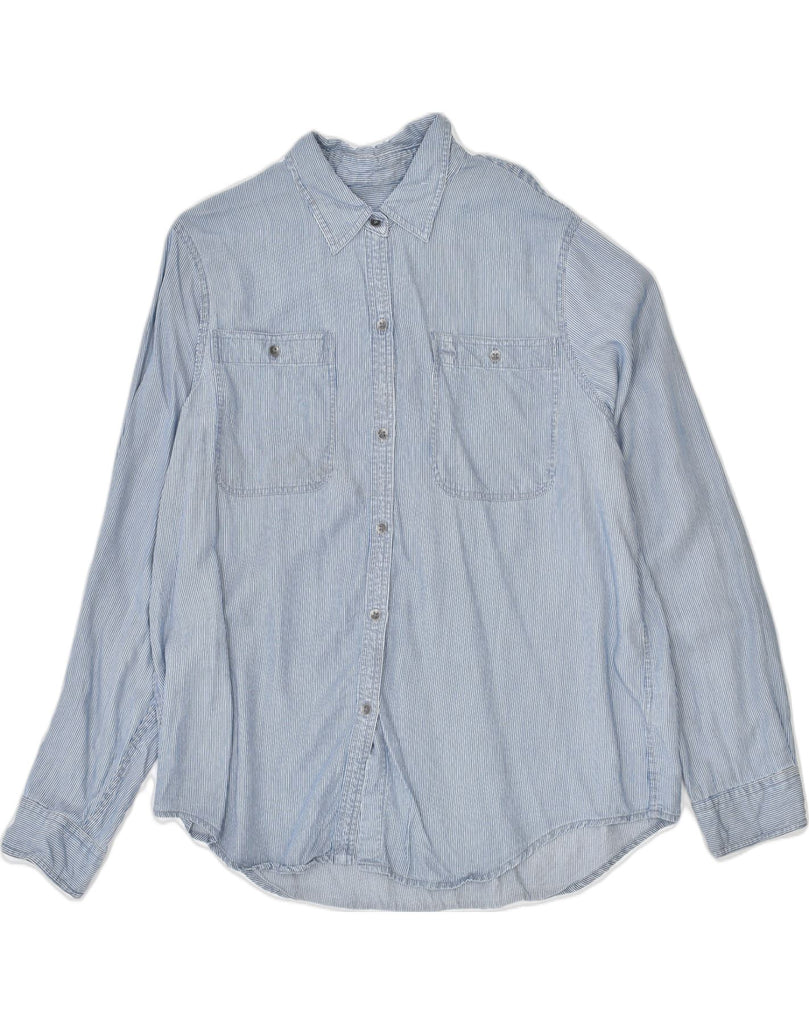 CHAPS Mens Shirt XL Blue Pinstripe Cotton | Vintage | Thrift | Second-Hand | Used Clothing | Messina Hembry 