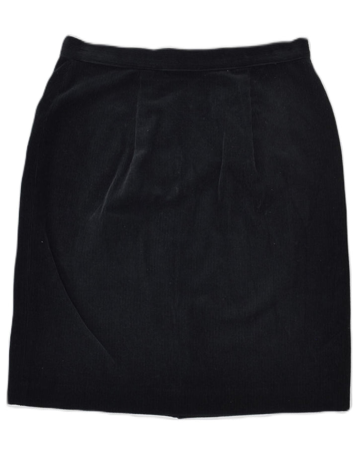 VINTAGE Womens Corduroy Skirt IT 44 Medium W28 Black Cotton | Vintage | Thrift | Second-Hand | Used Clothing | Messina Hembry 