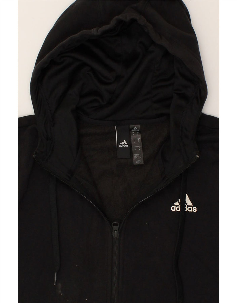 ADIDAS Mens Zip Hoodie Sweater Medium Black Cotton | Vintage Adidas | Thrift | Second-Hand Adidas | Used Clothing | Messina Hembry 