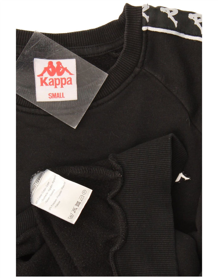 Kappa Mens Graphic Loose Fit Sweatshirt Jumper Small Black Cotton