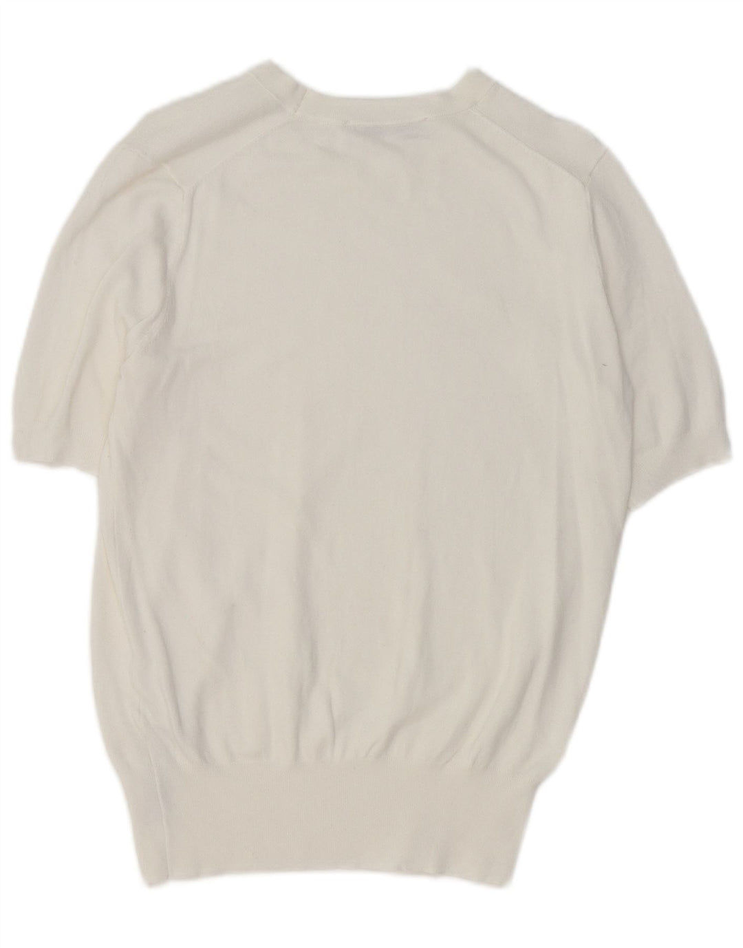 Zara Womens Short Sleeve Blouse Top Large White Viscose