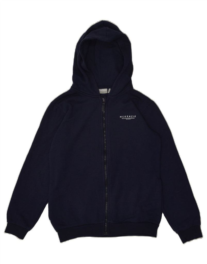 MCKENZIE Boys Zip Hoodie Sweater 13-14 Years Navy Blue Cotton | Vintage Mckenzie | Thrift | Second-Hand Mckenzie | Used Clothing | Messina Hembry 