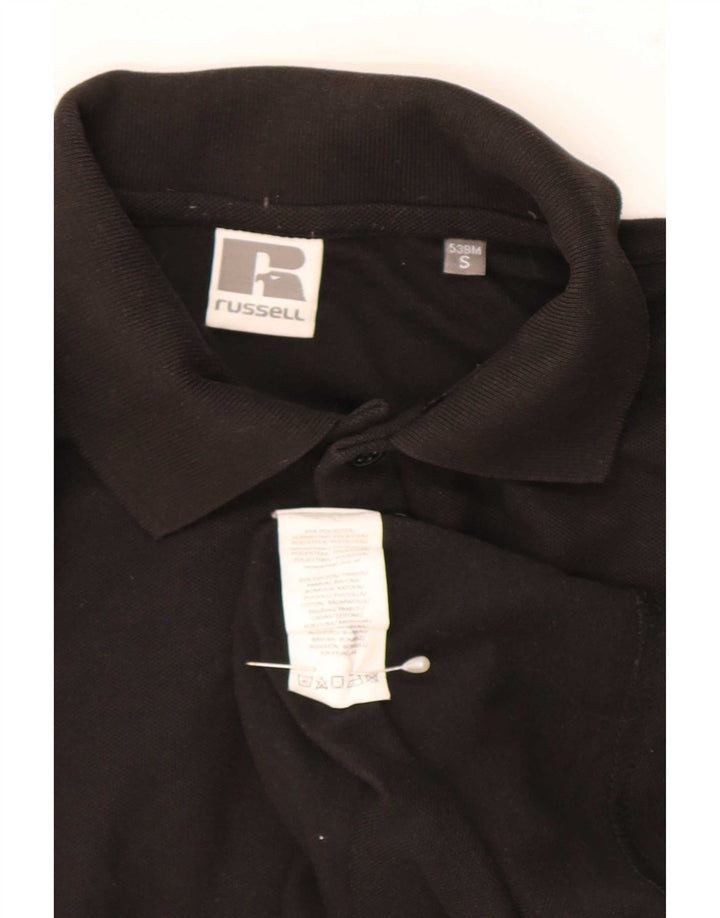 Russell Athletic Mens Graphic Polo Shirt Small Black Polyester
