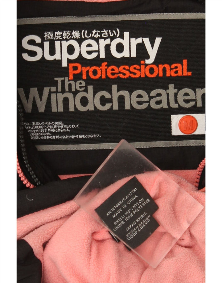 Superdry Womens The Windcheater Windbreaker Jacket UK 14 Medium Black