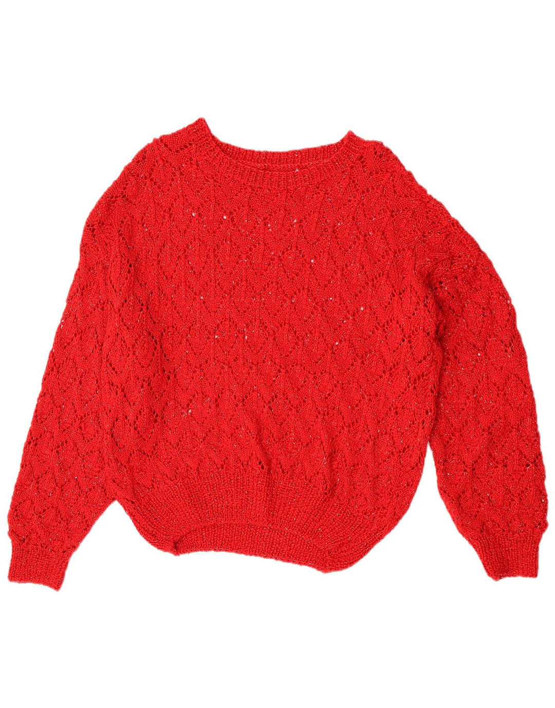 Vintage Womens Boat Neck Jumper Sweater UK 16 Large Red